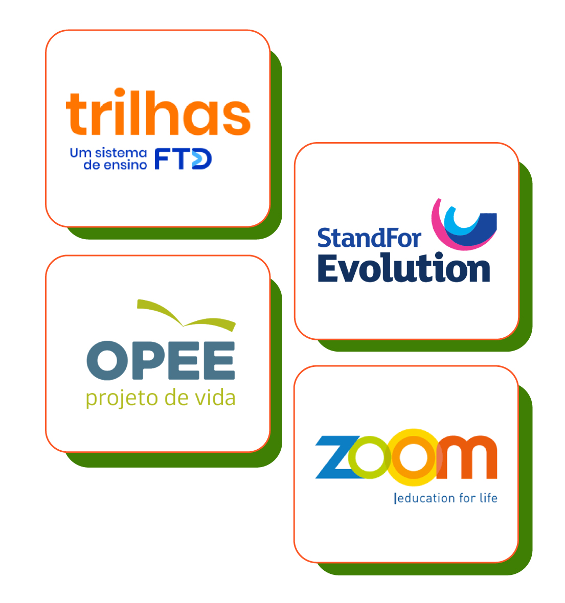 Programas parceiros: Trilhas, OPEE, StandFor Evolution e Zoom Education